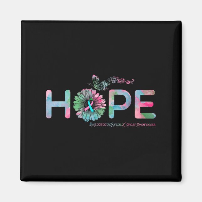 Hope Butterfly Metastatic Breast Cancer Awareness Magnet (Framsidan)