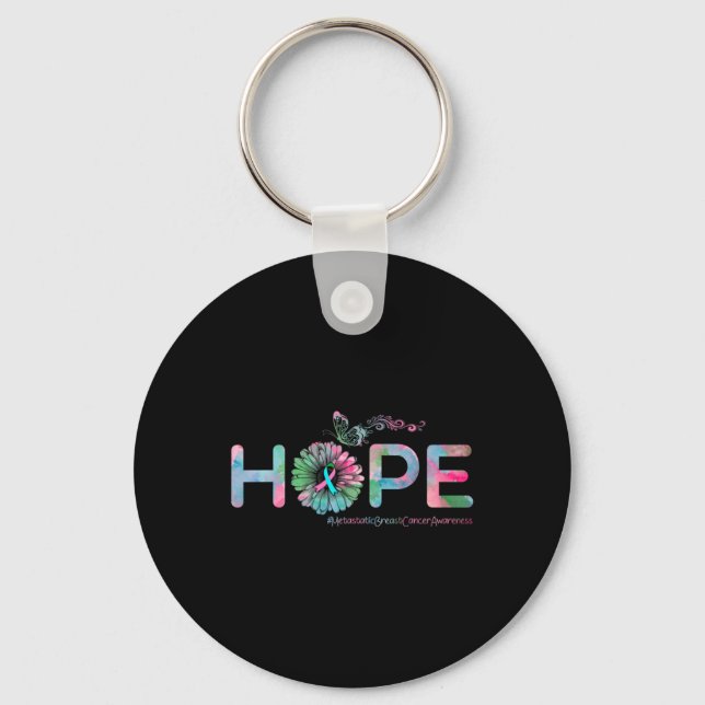 HOPE Butterfly Metastatic Breast Cancer Awareness Nyckelring (Framsida)