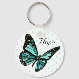 Hope Butterfly Nyckelring with MG Awareness Rosett