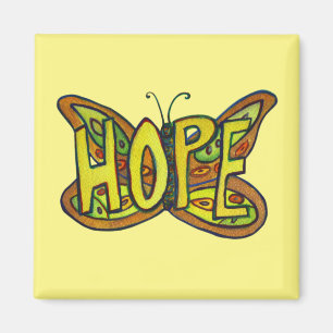 Hope Butterfly Ord Art Inspirational Magnet