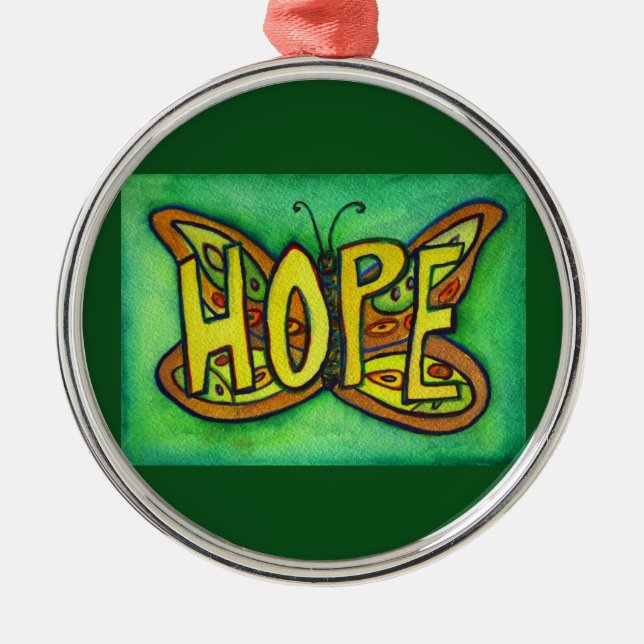 Hope Butterfly Ord Gift Helgdag Ornament (Framsidan)