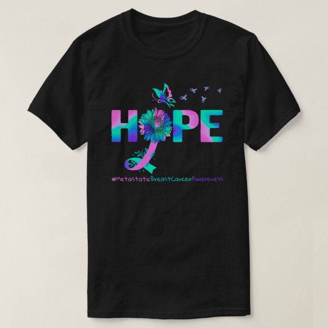 Hope Butterfly Solros Metastatic Breast Cancer T Shirt (Design framsida)
