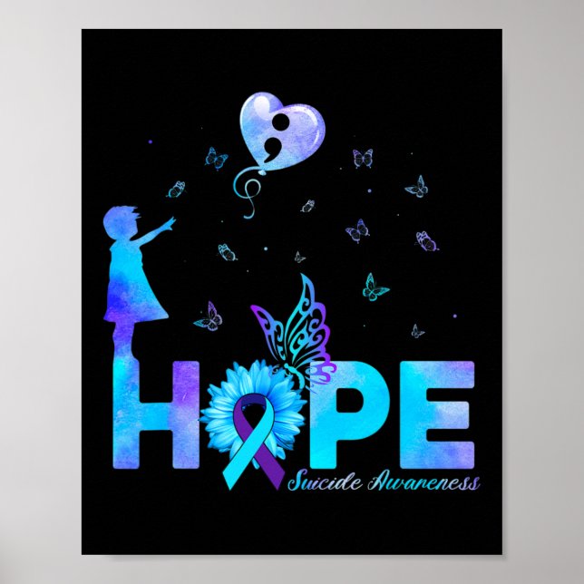 Hope Butterfly Solros Suicide Prevention Awaren Poster (Framsidan)