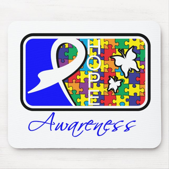 Hope Butterfly Tile Card Autism Musmatta (Framsidan)