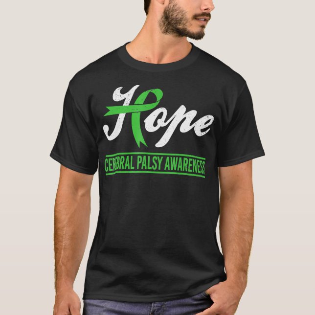 Hope Cerebral Palsy Awareness Month CP Grönt T Shirt (Framsida)