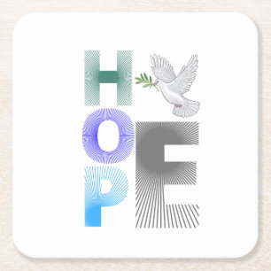 Hope - Christian Faith Inspirational Papper Underl Underlägg Papper Kvadrat