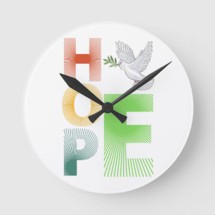 Hope - Christian Faith Inspirational Rund Klocka