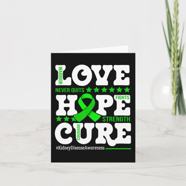 Hope Cure Warrior Kidney Disease Awareness Support Kort (Framsida)