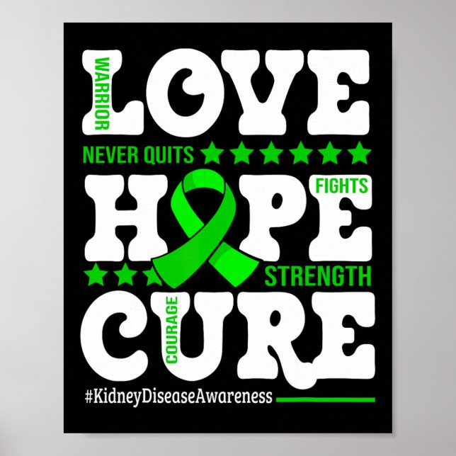 Hope Cure Warrior Kidney Disease Awareness Support Poster (Framsidan)