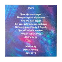 "Hope" dikt - keramiskt plattor