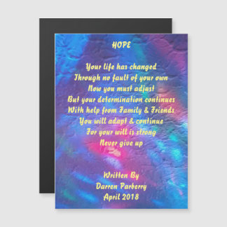 "Hope" dikt - Magnetkort