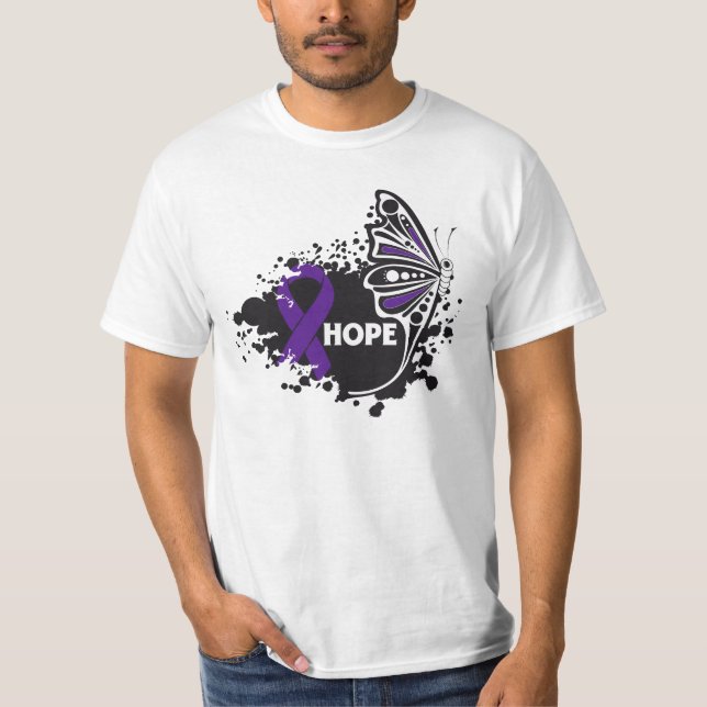 Hope Domestic Violence Butterfly Tee Shirt (Framsida)