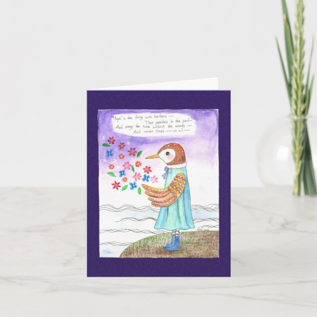 Hope Emily Dickenson dikt vän Sympathy Support Kort (Framsida)