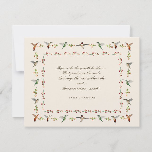 Hope Emily Dickinson Anteckningskort (Framsida)