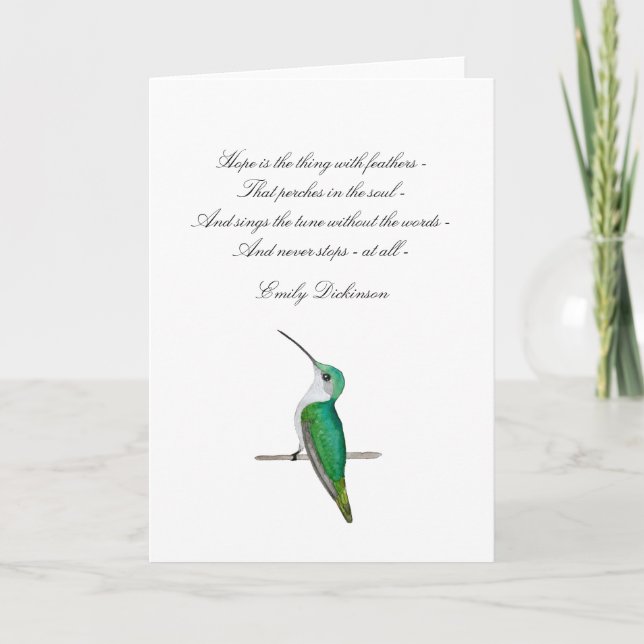 Hope Emily Dickinson Note Card Anteckningskort (Framsida)