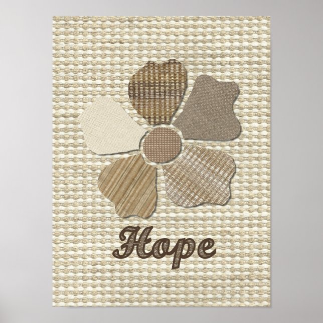 Hope Fabric Flower Collage Poster (Framsidan)