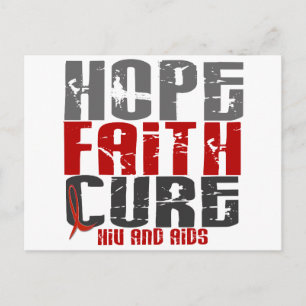 HOPE FAITH CURE HIV/AIDS T-Shirts & Apparts Vykort