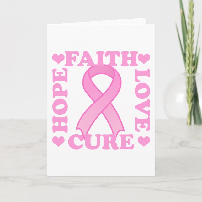 Hope Faith Kärlek Cure Greeting Card Kort (Framsida)