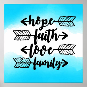 Hope Faith Kärlek Family Poster