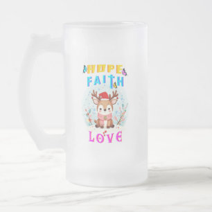 Hope Faith Kärlek Frostat Ölglas