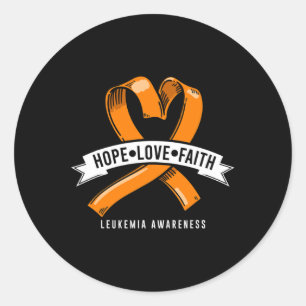 Hope Faith Kärlek Leukemia Blood Cancer Awareness Runt Klistermärke