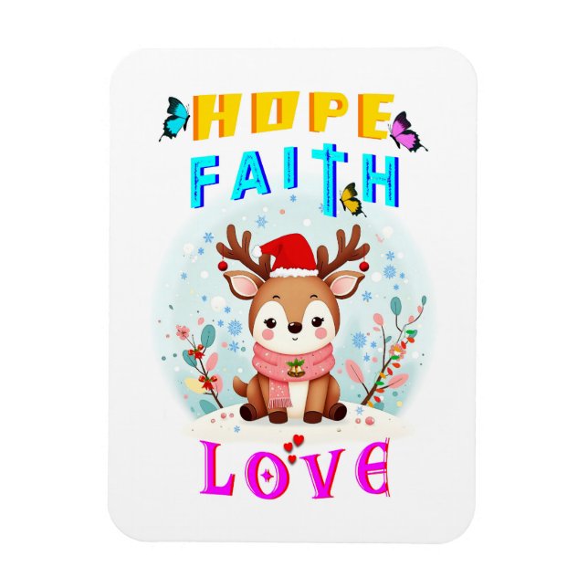 Hope Faith Kärlek Magnet (Vertikal)