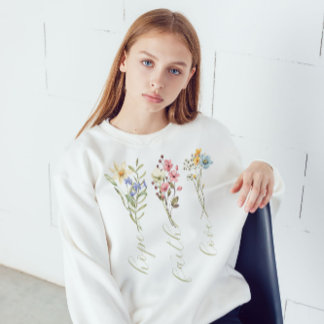 Hope Faith Kärlek Minimalistic Blommigt T-Shirt