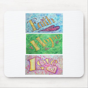 Hope, Faith, Kärlek Mousepad (Lodrät) Musmatta
