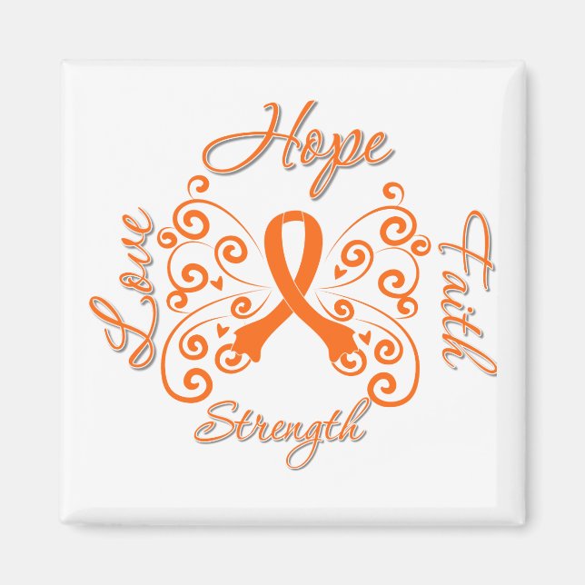 Hope Faith Kärlek Strength Leukemia Magnet (Framsidan)
