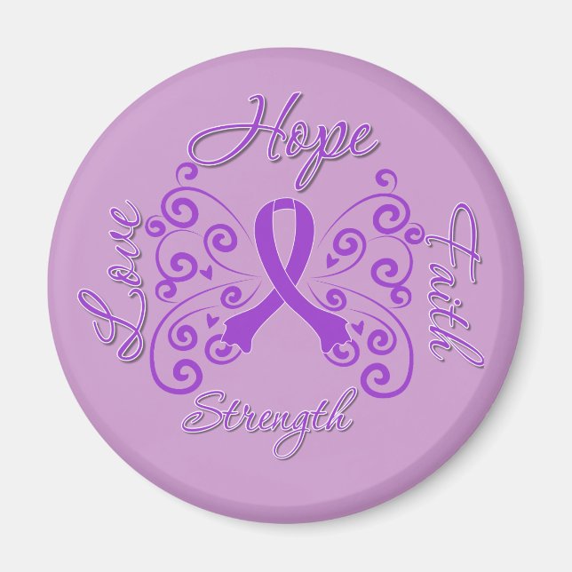 Hope Faith Kärlek Strength Lupus Magnet (Framsidan)