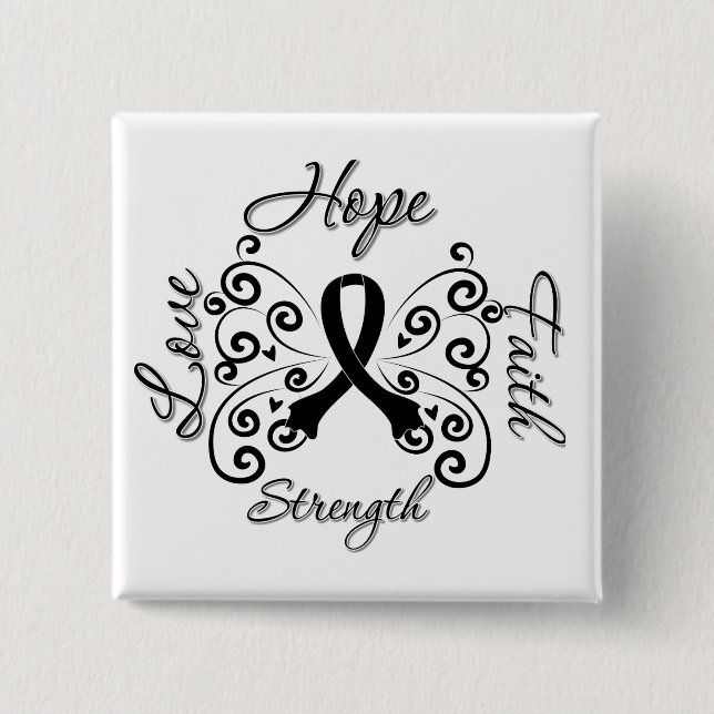 Hope Faith Kärlek Strength Melanoma Knapp (Framsida)