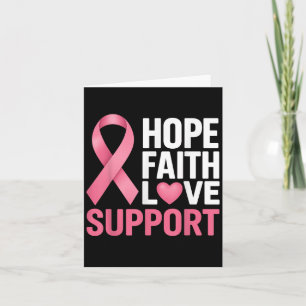 Hope Faith Kärlek Support Breast Cancer Awarness P Kort
