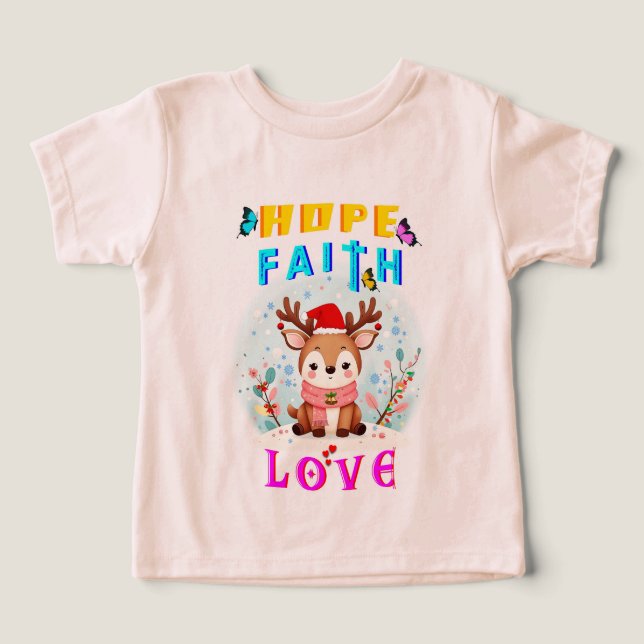 Hope Faith Kärlek T Shirt (Design Framsida)