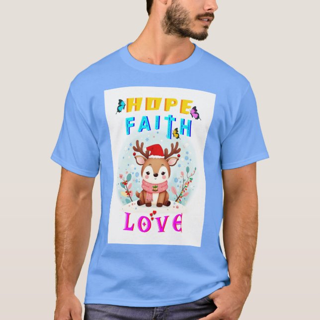 Hope Faith Kärlek T Shirt (Framsida)