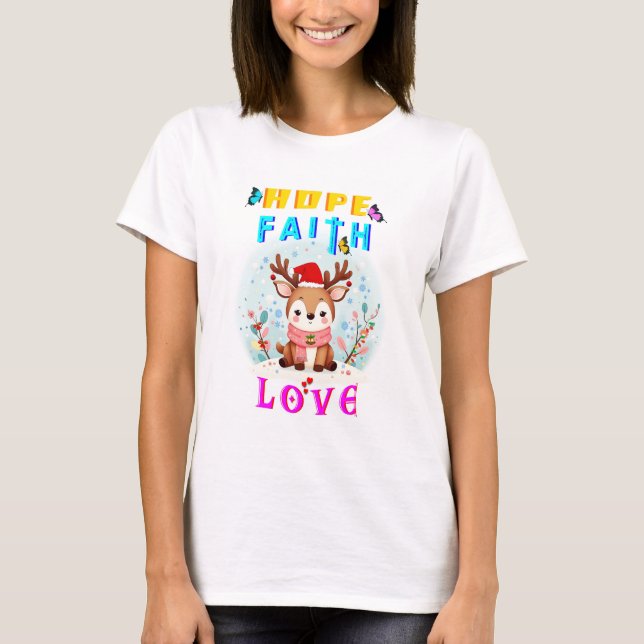 Hope Faith Kärlek T Shirt (Framsida)