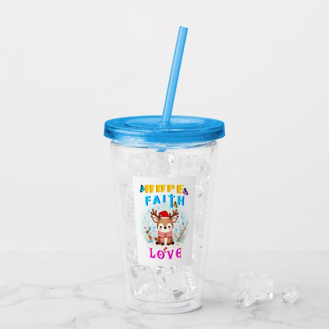 Hope Faith Kärlek Take Away Mugg (Baksida Ice)