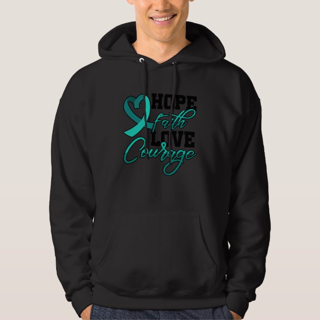 Hope Faith Love Courage PSTD Stress Awareness Mont Hoodie (Framsida)
