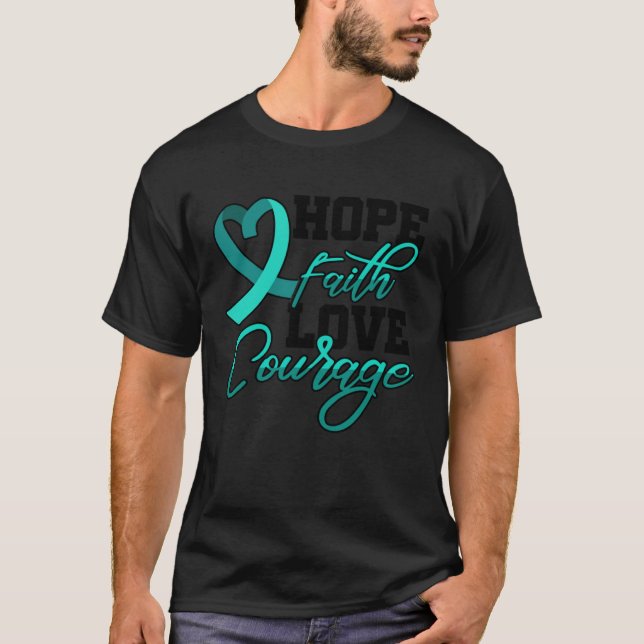 Hope Faith Love Courage PSTD Stress Awareness Mont T Shirt (Framsida)