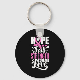 Hope Faith Strength Courage Kärlek Breast Cancer A Nyckelring