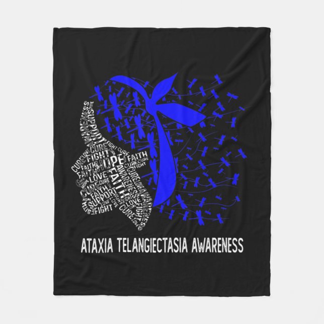 Hope Fight Ataxia Telangiectasia Awareness T-Shirt Fleecefilt (Framsidan)