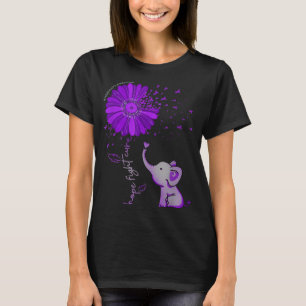 Hope Fight Cure Elephant Alzheimers Lila Ribbon T Shirt