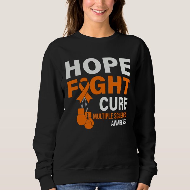 Hope Fight Cure MS Awareness Multiple Sclerosis MS T Shirt (Framsida)