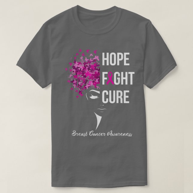 Hope Fight Cure Pink Warrior Breast Cancer Awarene T Shirt (Design framsida)