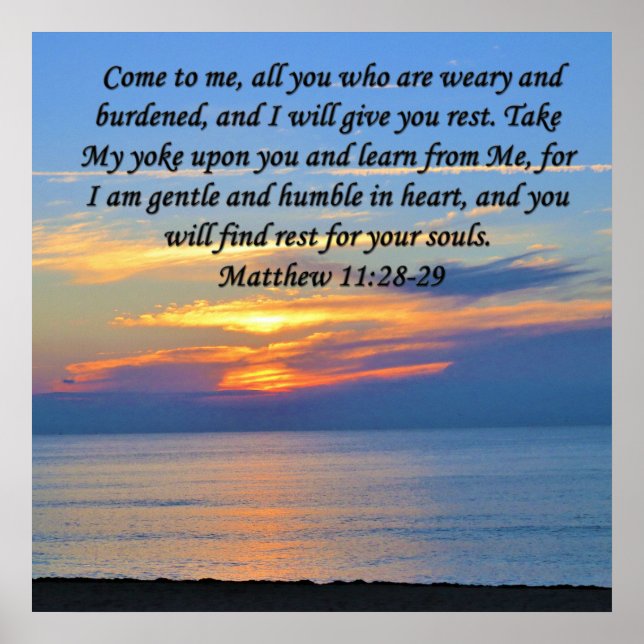 HOPE FILLED ,MATTHEW 11:28 SUNRISE FOTO DESIGN POSTER (Framsidan)