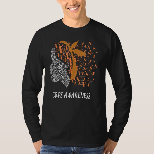 Hope Fiure Cure Support Crps Awareness Dragonfly W T Shirt (Framsida)