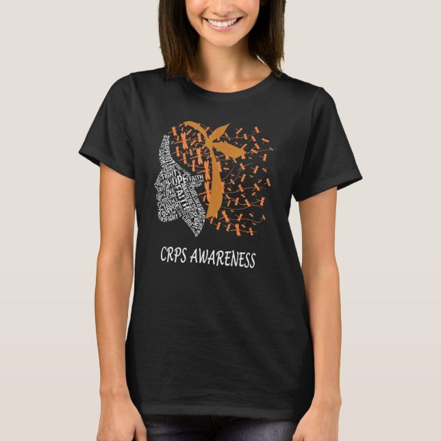 Hope Fiure Cure Support Crps Awareness Dragonfly W T Shirt (Framsida)