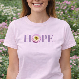 Hope Floral Zinnia Light Pink Christian Design T Shirt