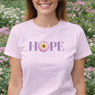 Hope Floral Zinnia Ljus Rosa Kristet Uttryck T Shirt