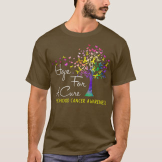 Hope For A Cure Childhood Cancer Awareness Tree Ri T Shirt