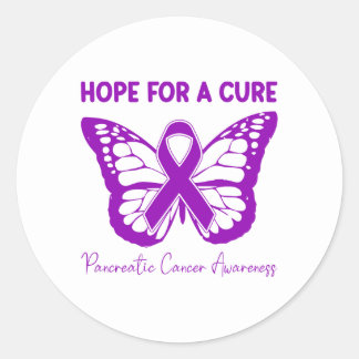 Hope For A Cure Purple Butterfly Pancreatic Cancer Runt Klistermärke